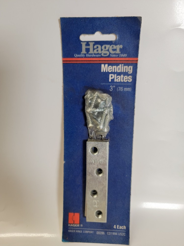 Hager Mending Plates 3″ Steel 4 pack Made in USA