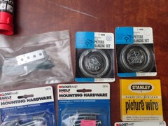 big lot vintage hardware most in original packages screws gas line glass fabric