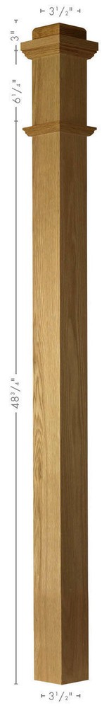 4075 Poplar Plain Box Newel Post