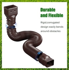 YOTODY 2 Pack Rain Gutter Downspout Extensions 58 inches, Brown