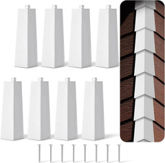 8 Pcs Aluminum Siding Corners 8 Inch Outside White Corner Caps Smooth Siding Tri