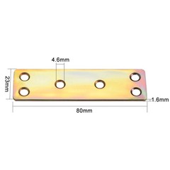 6pcs Six Mount Holes Flat Straight Mending Fixing Plates Bracket 80mmx23mmx1.6mm
