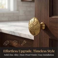 Xlroaafs 15 Pack Champagne Bronze Cabinet Knobs,1.4″ Round