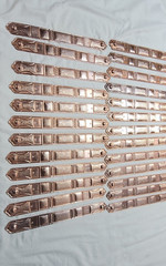 25 FITRITE 3″JR COPPER GUTTER DOWNSPOUT STRAP VNTG UNUSED 14 3/8″ Great Price!