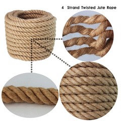 Manila Rope 1-1/2 Inch x 50 Feet, Twisted Thick Rope 1.5in for Landscaping, C…