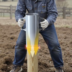 Fence Post Driver, Heavy Duty T Post Driver with Handles, Metal Manual Pounder R