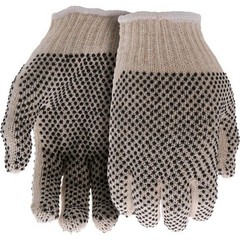 Boss B61031-L6P Lrg Beige String Knit Work Glove w/Gripping Dots(6pk)