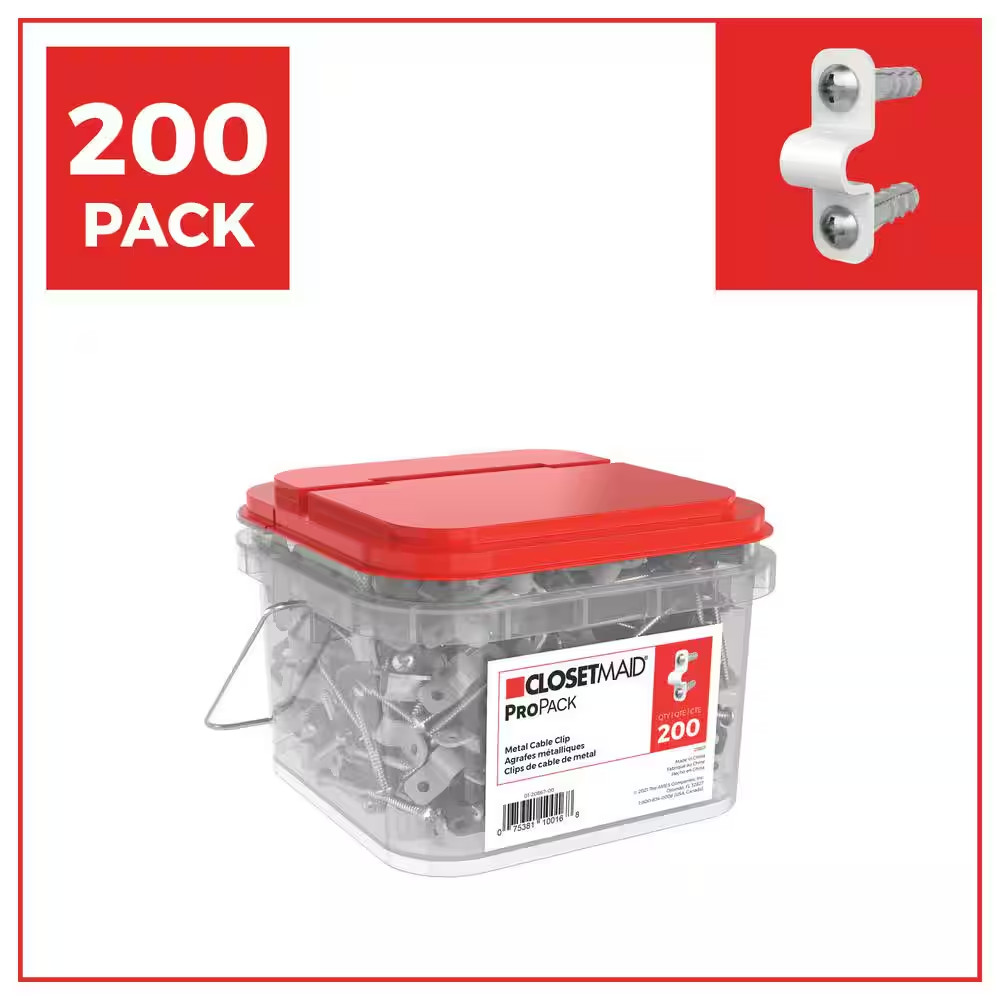 Propack Metal Shelf Cable Clips (200-Piece)