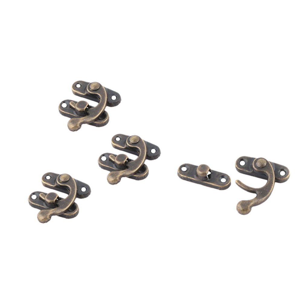 Retro Swing Bag Chest Box Latch Suitcase Lock Clasp Closure Bronze Tone 4 Sets