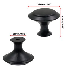 Biaungdo 15 Pack 1Inch Flat Black Kitchen Cabinet Knobs Drawer Dresser