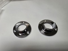 Pair of Chrome 1-1/4″ Closet Rod Flanges 1/2-U Shape