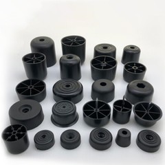 Black Plastic Furniture Parts Legs Leveling Screw-in Couch Legs Sofa Leg Round
