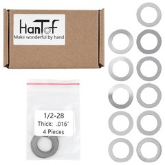 1/2 x 28 Barrel Shim Kit for Muzzle Brake Alignment Set 1/2-28, Silver