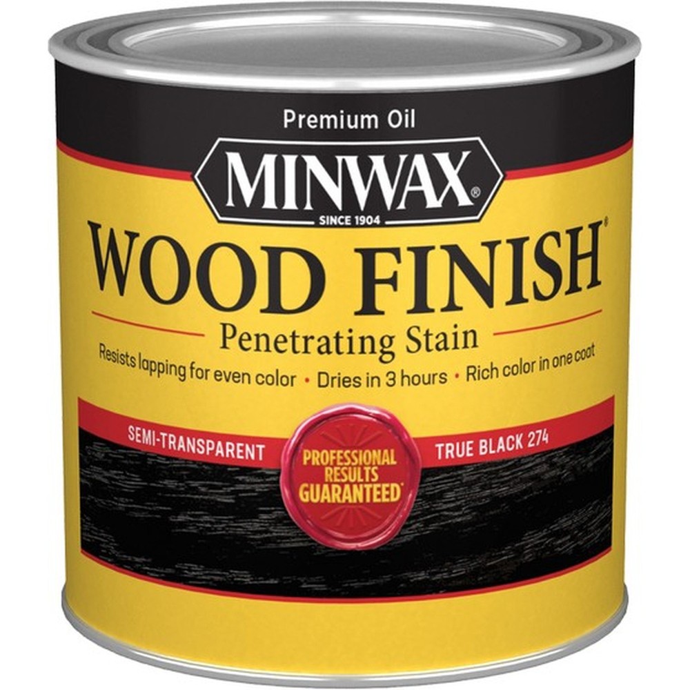 Minwax 22764 1/2pt True Black 274 Semi-Transparent Stain-1PK