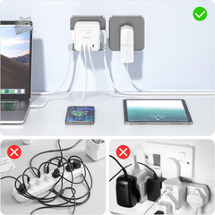 Schuko Universal Electric Slipper Multi Outlet 4 Seater 4 USB C A Flat Plug N