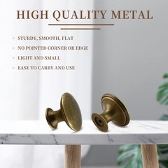 Cionyce 12 Pcs Brass Cabinet Knobs Metal Drawer Round 12 Pack,