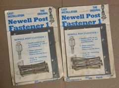 NOS ~ Pair of Newell Post Fasteners – Original Wood or Concrete ~ EFS Eldeen