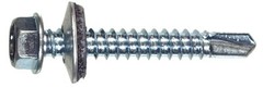 Sheet Metal Self-Drilling Screws,Hex Washer Head,Zinc,#1/4-14×1-1/2 In.,1 Lb. –