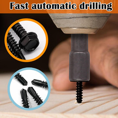 165Pcs #8#10 Self Tapping Screws, Sheet Metal Screws, 410 Stainless Steel Black