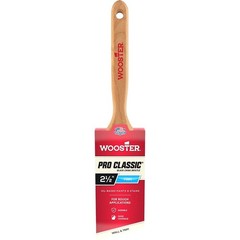 Wooster Z1293 2-1/2″ Pro Classic Black China Firm Bristle Angle Sash Paint Brush