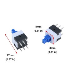 Antrader 30 Pcs Micro Push Button Switch, 6 Pin DPDT Self-Locking Power On/Of…
