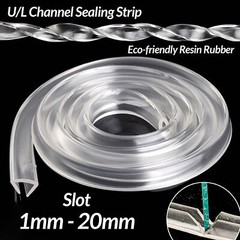 U/L Channel Seal Edge Trim Protection Seal Clear Sealing Strip Silicone Rubber