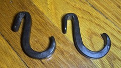 Pottery Barn Blacksmith Modular Rail 29 3/4″ Wide + 3 Hooks & Mounting Hardware