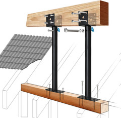 Heavy-Duty 3.6″ Stainless Steel Roof Riser Brackets for Pergola – 2 Pack