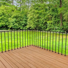Deck Railing Kit – Metal Guard Rail With Right-Angle Connectors, Black