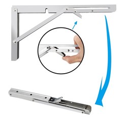 2-10Pcs Folding Shelf Brackets Stainless Steel Fold Down Table Brackets 8-20Inch