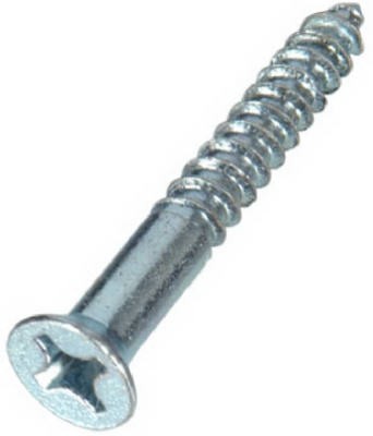 Wood Screws, Zinc, Phillips Head, #6 x 2 In., 100-Pk. – 40033