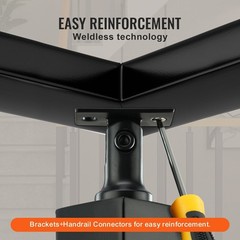 SUS304 Holeless Cable Rail Post 42in w Horizontal Curved Brackets