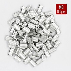 1/8″ Aluminum Crimping Loop Sleeve 100PCS, M3 Wire Rope Sleeve Cable Crimp Fe…