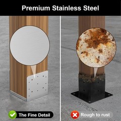 Adjustable Post Base 4 Pack Stainless Steel 8×8 Deck