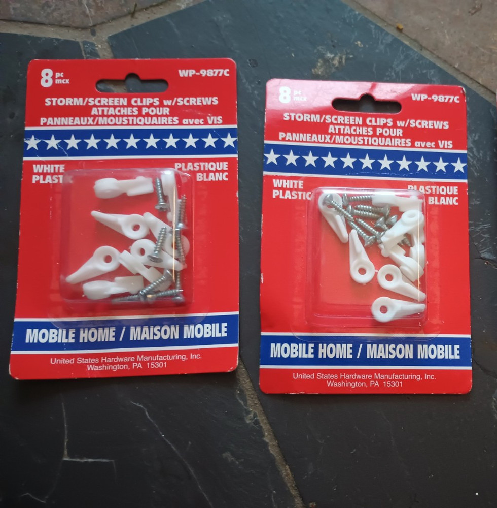 United States Hardware 5/32 In. x 15/16 In. White Storm & Screen Clip (16 Count)