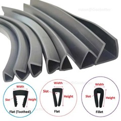 Rubber U Channel Edging Trim Seal Door Window Edge Protector Strip U-shape Black