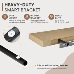 Acovy 30 Inch Floating Shelves, 8 Inch Deep Floating Shelves for Wall, Hangin…