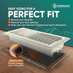 Shoemaker 4×10 Floor Register – Khaki Light Heavy Duty Metal Floor Vent Co