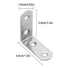 20Pcs L Steel Corner Braces w/ Screws Heavy Duty Right Angle Bracket 4 Holes US