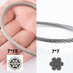 304 Stainless Steel Wire Rope Cable Flexible Φ 0.3mm ~ 20mm / 7×19 Structure