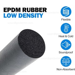 Black EPDM Rubber Foam Sealing Strip Round Bar For Cabinet Door Seal 1.5mm~50mm