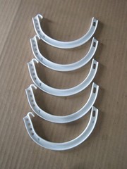 Lot of (5) Berger 5″ stamped half round gutter supports w clips, screws & nuts