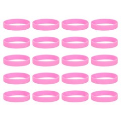 20Pcs Silicone Rubber Bands Non-slip 3.54 Inch Flat for Books, Pink
