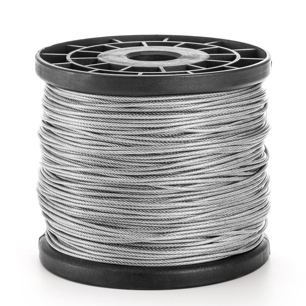 1/16 Inch 500 Foot Stainless Steel Braided Wire Rope Cable