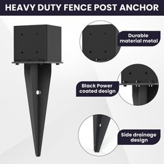 2 Pcs 6″x6″ Fence Post Anchor Ground Spike 22″(Actual 5.6″x5.6″) Heavy Duty M…