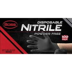 Boss B21051-XL 4 Mil Extra Large Black Nitrile Disposable Gloves 100pk