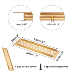 Vent grid. rectang. 250x60mm gold for