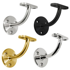 Wall Mount Handrail Bracket for Wood & Metal Stair Railing Fit 2″ OD Square Tube