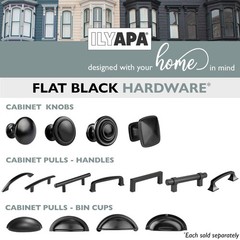 Ilyapa Black Square Kitchen Cabinet Knobs – 25 Pack of 1 1/4″ – 25 Pk,