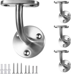 Flat Handrail Bracket, 304 Stainless Steel Wall Mount Hand Rail Bracket, Satin F